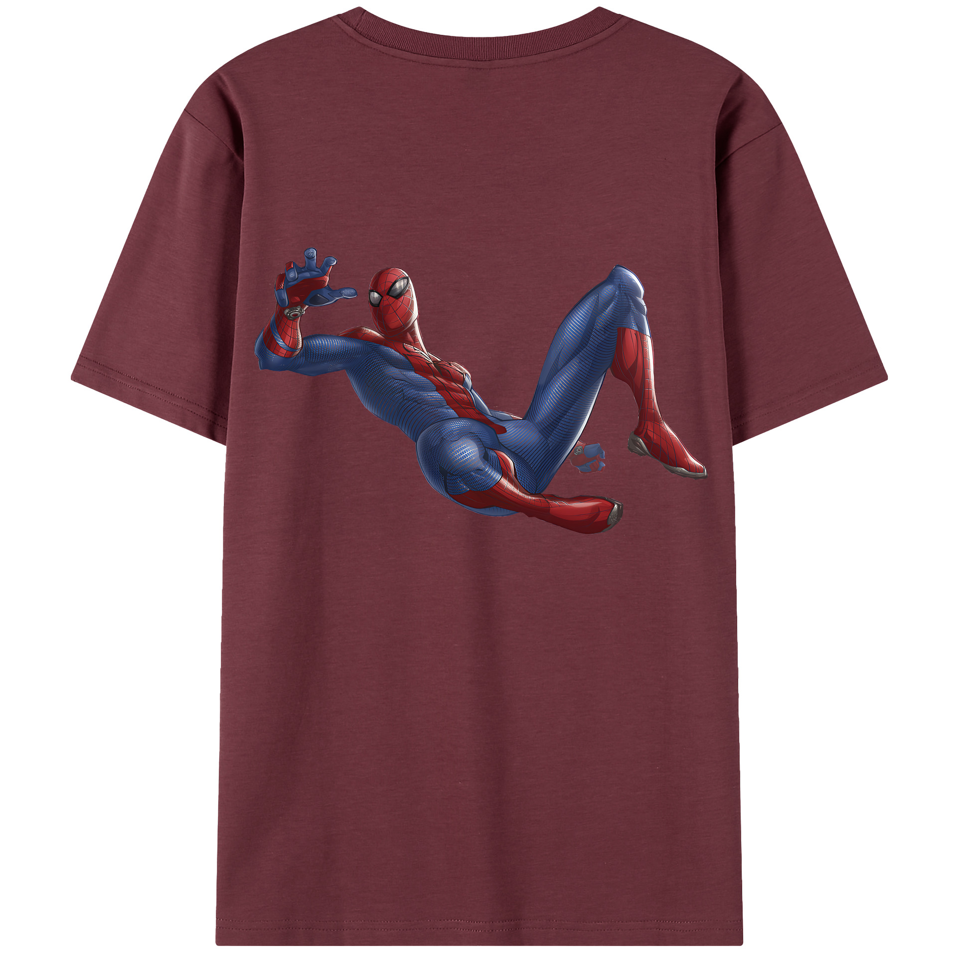 （画像用） Spider Man スパイダーマン 綿100％半袖Tシャツ（背面プリント）